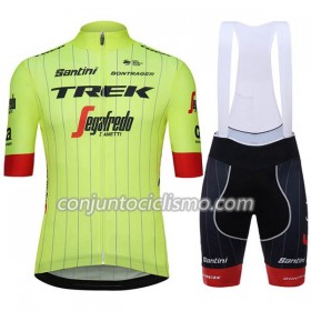 Conjunto Maillot + Culotte Corto con tirantes 2018 Trek-Segafredo Mujer N002